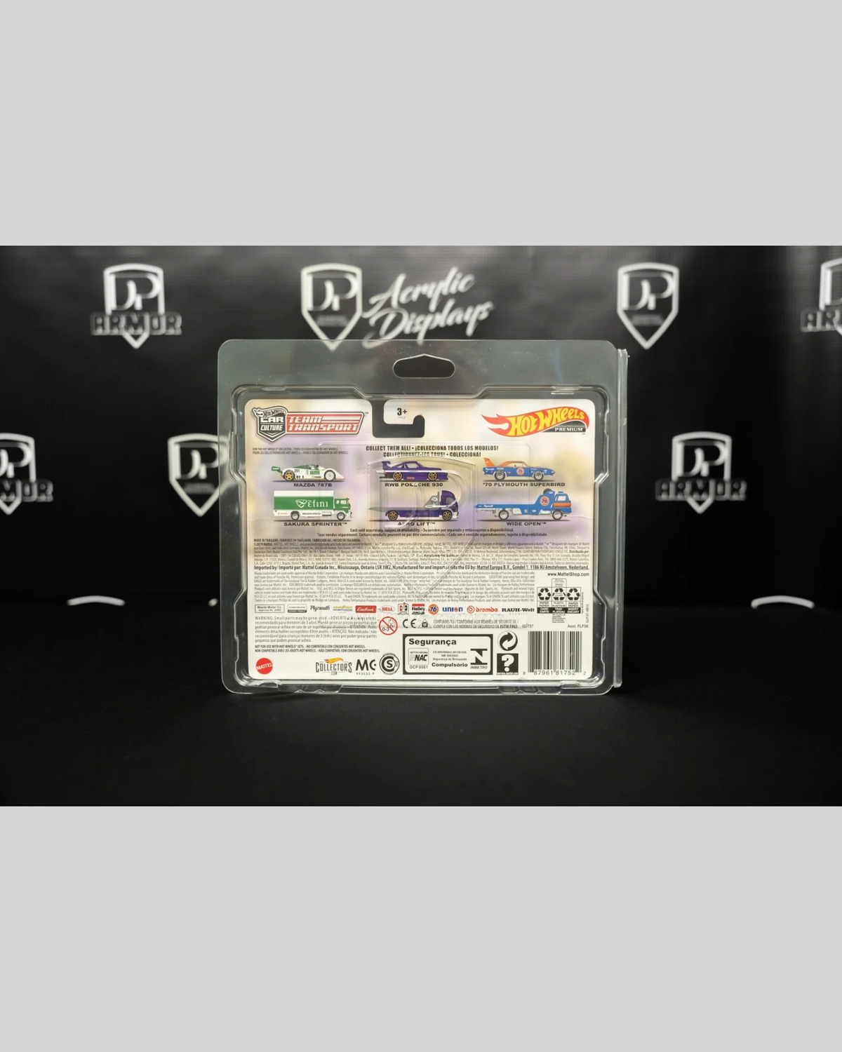 More Than Diecast Diamond Protector for Hot Wheels Team Transport, Track Fleet, and XL series diecast packaging.