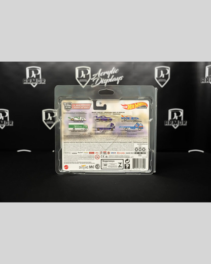 More Than Diecast Diamond Protector for Hot Wheels Team Transport, Track Fleet, and XL series diecast packaging.
