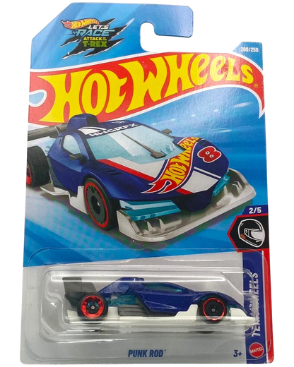 More Than Diecast Hot Wheels Punk Rod 2026 Team Wheels blue race car in original blister card packaging