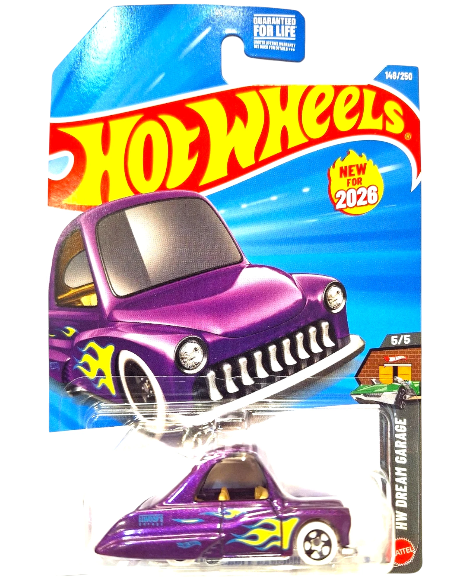 More Than Diecast Hot Wheels Tooned Purple Passion diecast car with yellow and blue flames. New for 2026.