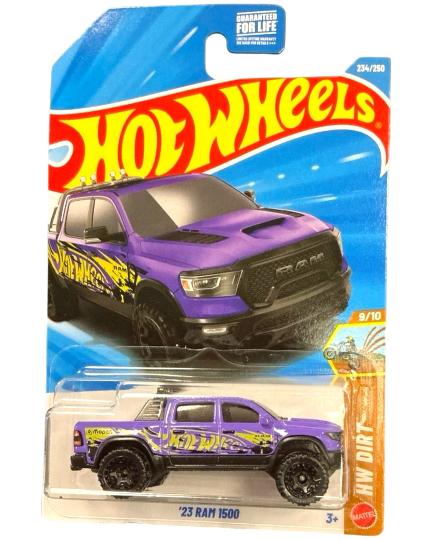 More Than Diecast Hot Wheels 2026 '23 Ram 1500 purple die-cast truck in HW Rally packaging