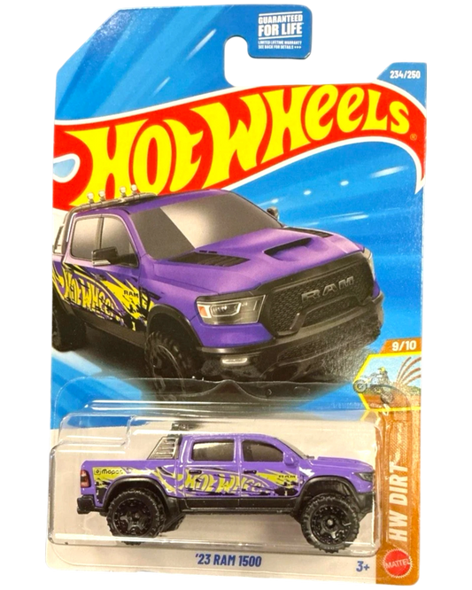 More Than Diecast Hot Wheels 2026 '23 Ram 1500 purple die-cast truck in HW Rally packaging