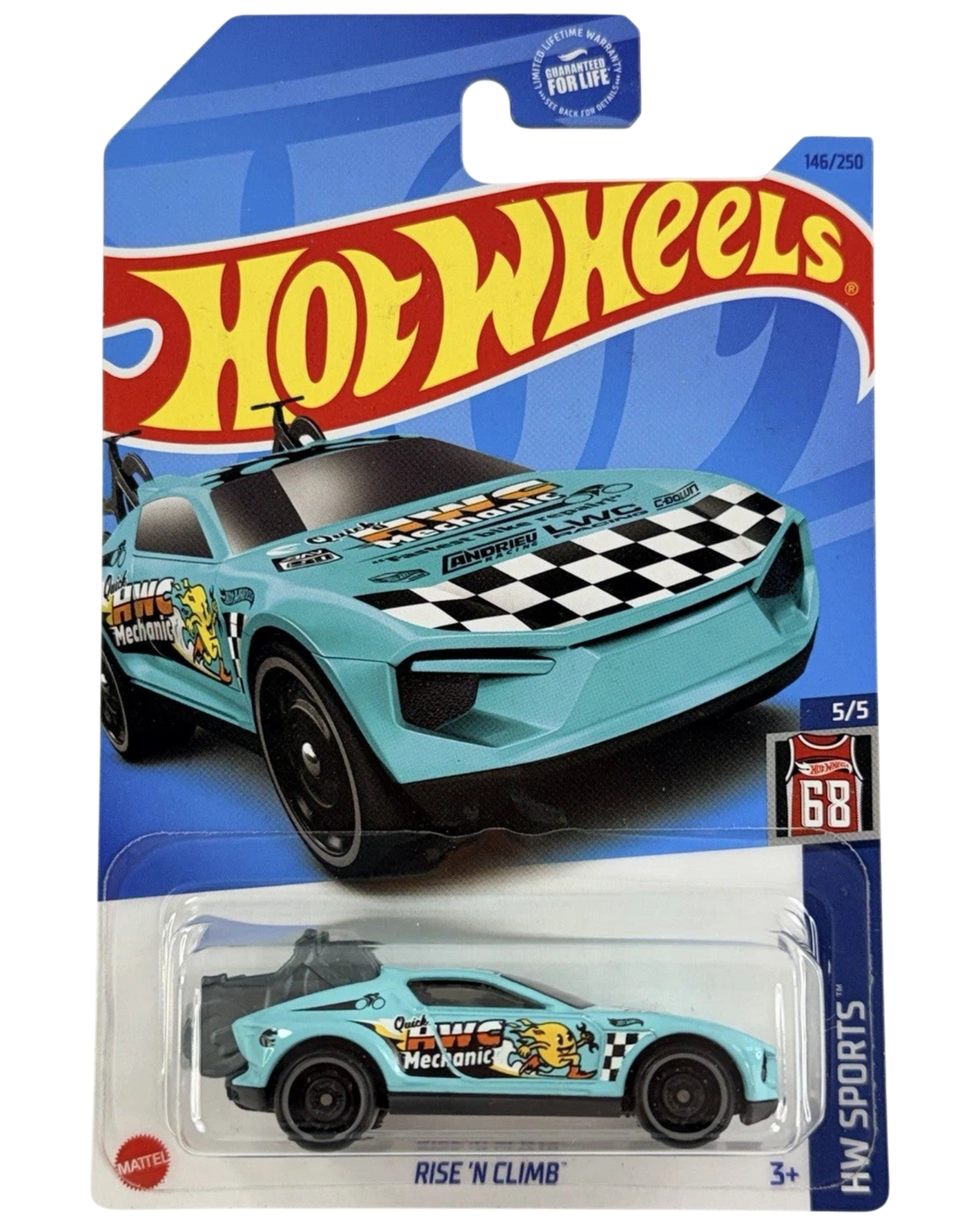 More Than Diecast Hot Wheels Rise 'N Climb Treasure Hunt light blue diecast car in original blister packaging