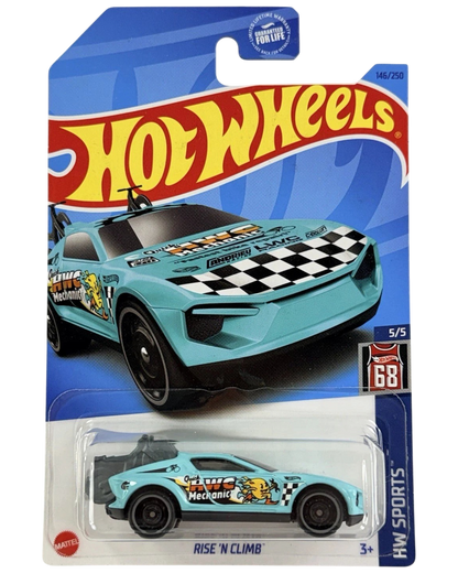 More Than Diecast Hot Wheels Rise 'N Climb Treasure Hunt light blue diecast car in original blister packaging