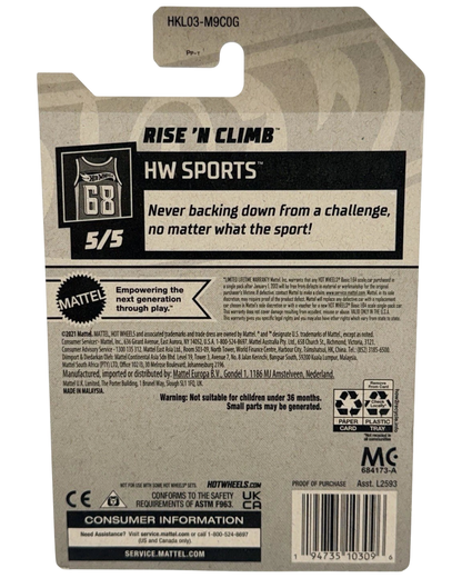 More Than Diecast Hot Wheels Rise 'N Climb Treasure Hunt packaging back showing HW Sports series details