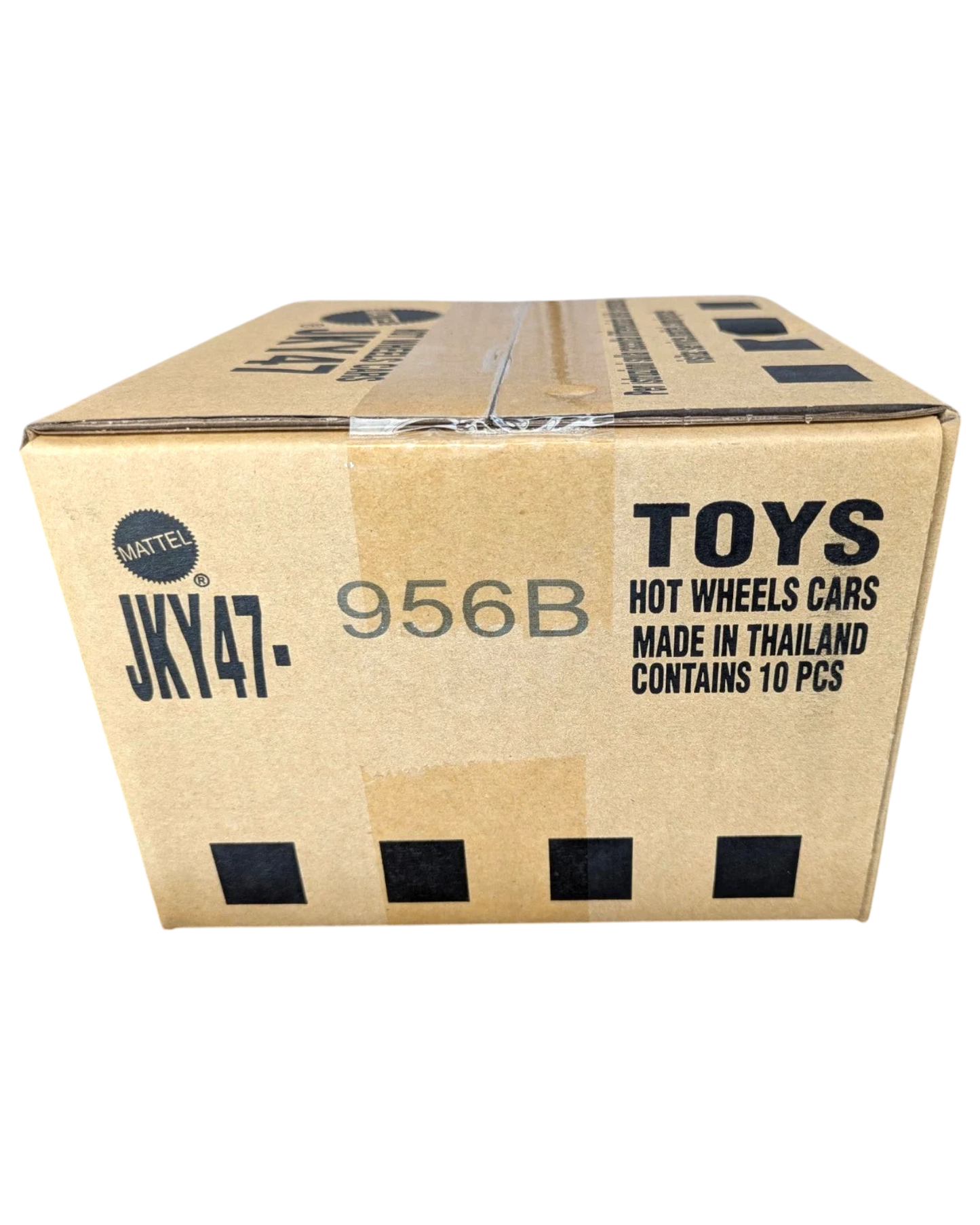 More Than Diecast sealed case of 10 Hot Wheels cars, made in Thailand. Features Mattel branding and JKY47 code.
