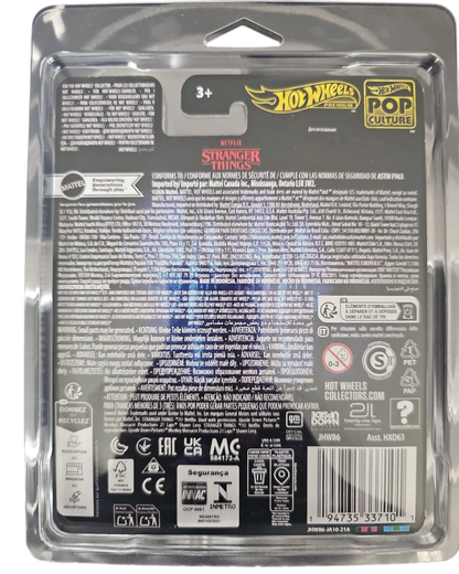 More Than Diecast Hot Wheels Stranger Things 85 Chevrolet K5 Blazer packaging back with product details and branding