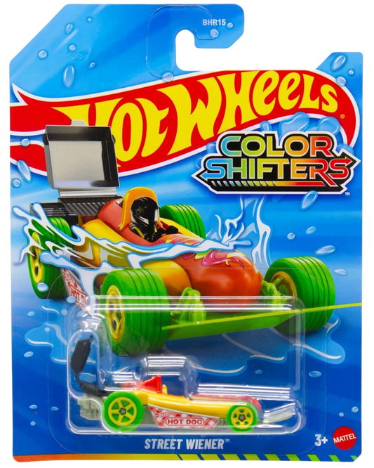 More Than Diecast Hot Wheels Color Shifters Street Wiener die-cast car in original blister packaging