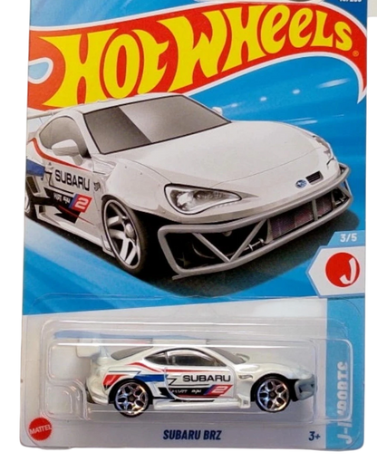 More Than Diecast 2025 Hot Wheels Blue Subaru BRZ 3/5 HW J-Imports 48/250 white diecast car with racing decals