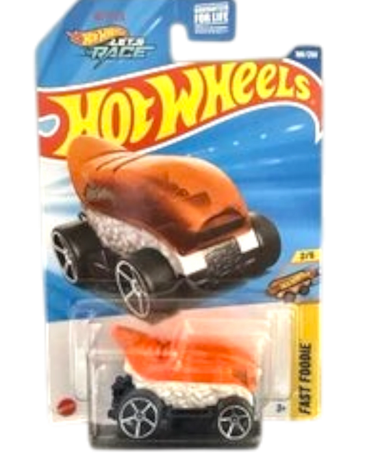 More Than Diecast Hot Wheels Fast Foodie Sushi Tuner diecast car, 1:64 scale, orange, white, and black.