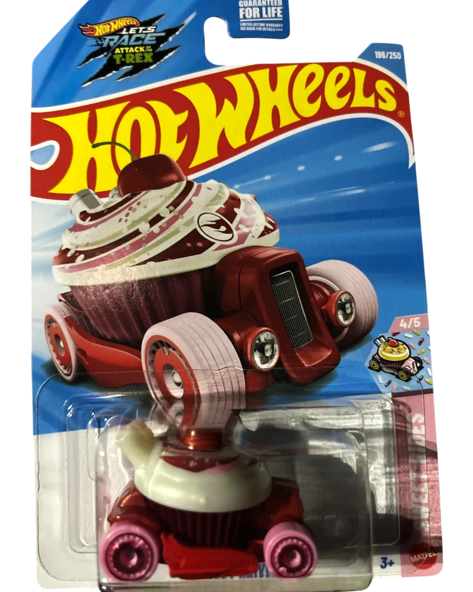 More Than Diecast Hot Wheels Treasure Hunt Sweet Driver die-cast car in candy-themed cupcake design on blister card