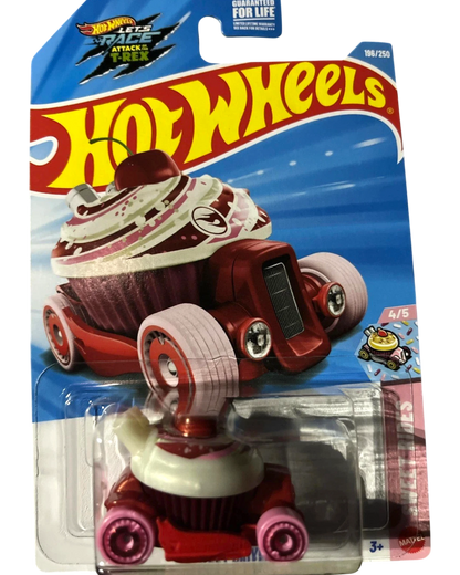 More Than Diecast Hot Wheels Treasure Hunt Sweet Driver die-cast car in candy-themed cupcake design on blister card
