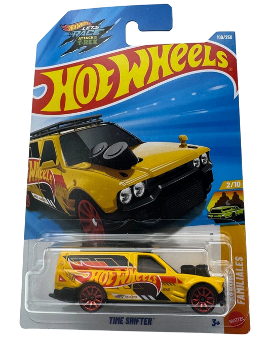 More Than Diecast Hot Wheels Time Shifter yellow wagon die-cast car in original blister packaging