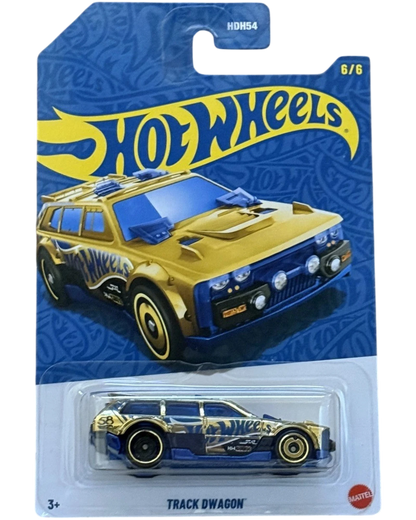 More Than Diecast Hot Wheels Track Dwagon #6/6 CHASE Pearl 7 Chrome 58th Anniversary blue and gold diecast car