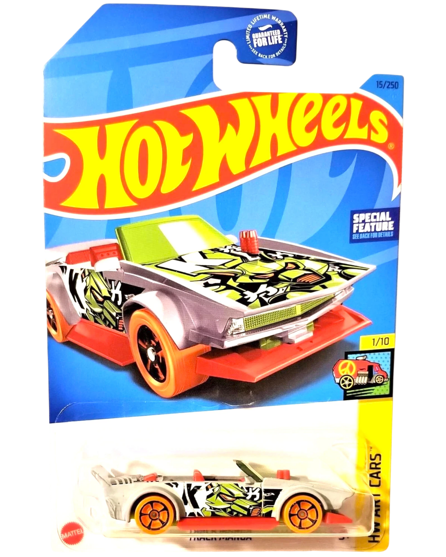 More Than Diecast Hot Wheels Track Manga 1:64 die-cast car with manga-inspired graphics in original blister packaging