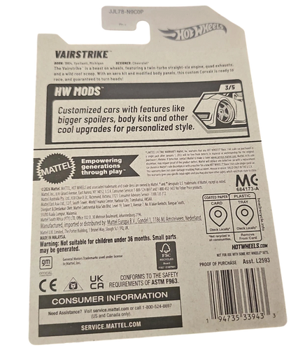 More Than Diecast Hot Wheels Vairstrike 2026 mainline collectible car packaging back view