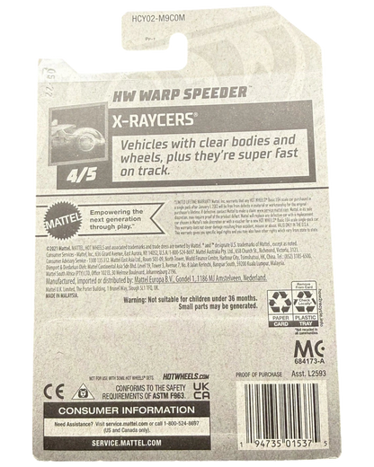 More Than Diecast Hot Wheels HW Warp Speeder X-Raycers Treasure Hunt card back with product information and logo