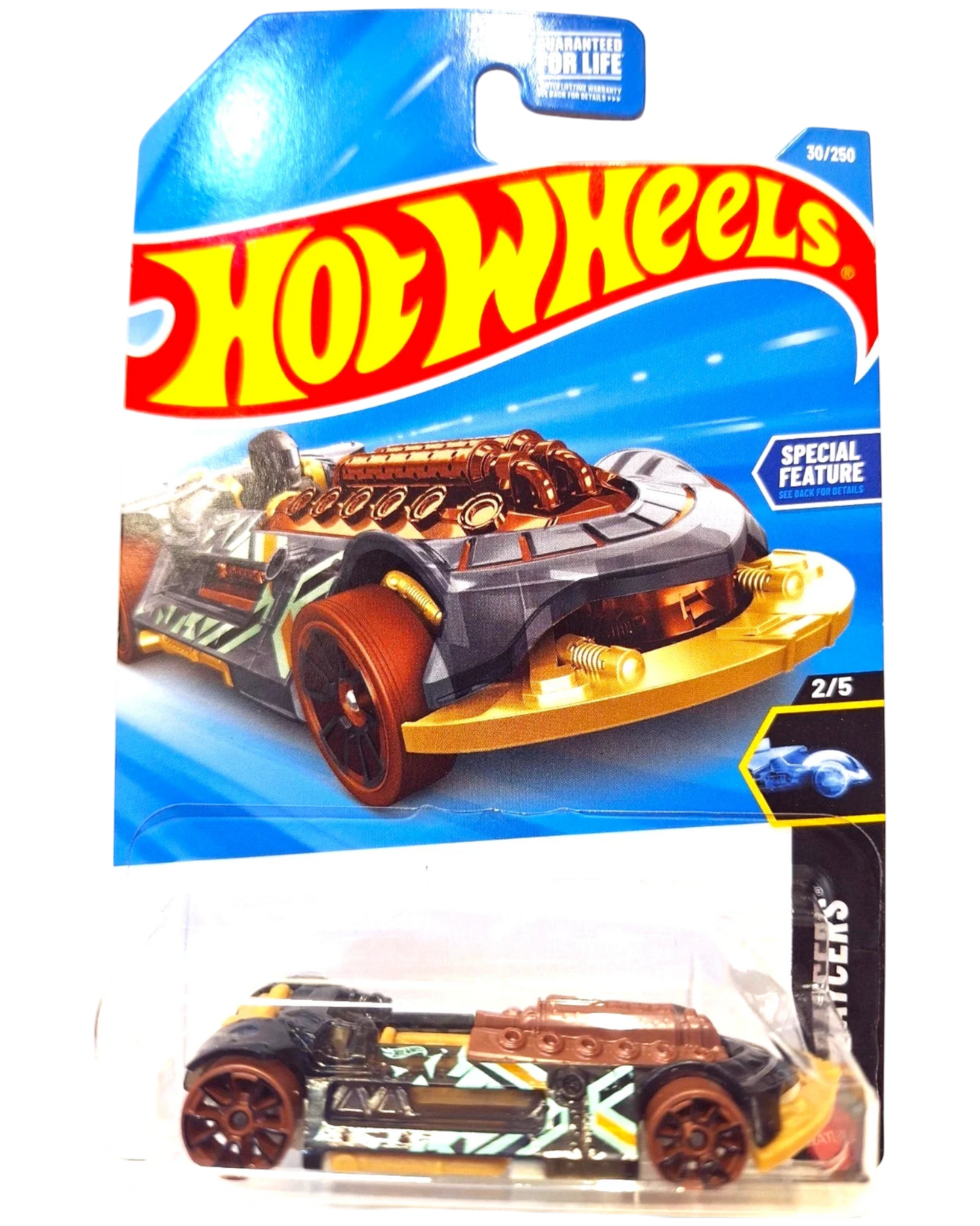 More Than Diecast Hot Wheels X-Steam 1:64 scale die-cast car in black with steampunk locomotive design