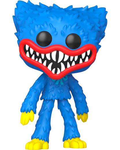 More Than Diecast Poppy Playtime Huggy Wuggy Funko Pop! Vinyl Figure #1262, blue with red mouth and yellow paws.