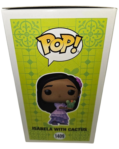 More Than Diecast Funko Pop! Disney's Isabela with Cactus #1409 vinyl figure. Isabela wears a purple dress and holds a small cactus.