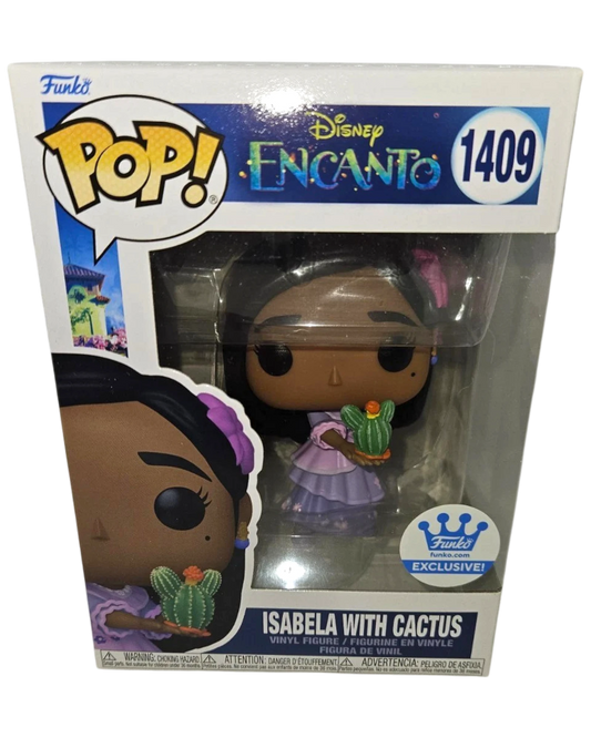More Than Diecast Funko Pop! Disney Encanto Isabela with Cactus vinyl figure #1409, wearing a purple dress and holding a cactus.