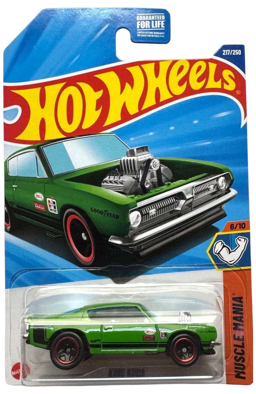 More Than Diecast Hot Wheels King Kuda green muscle car die-cast toy in original blister card packaging
