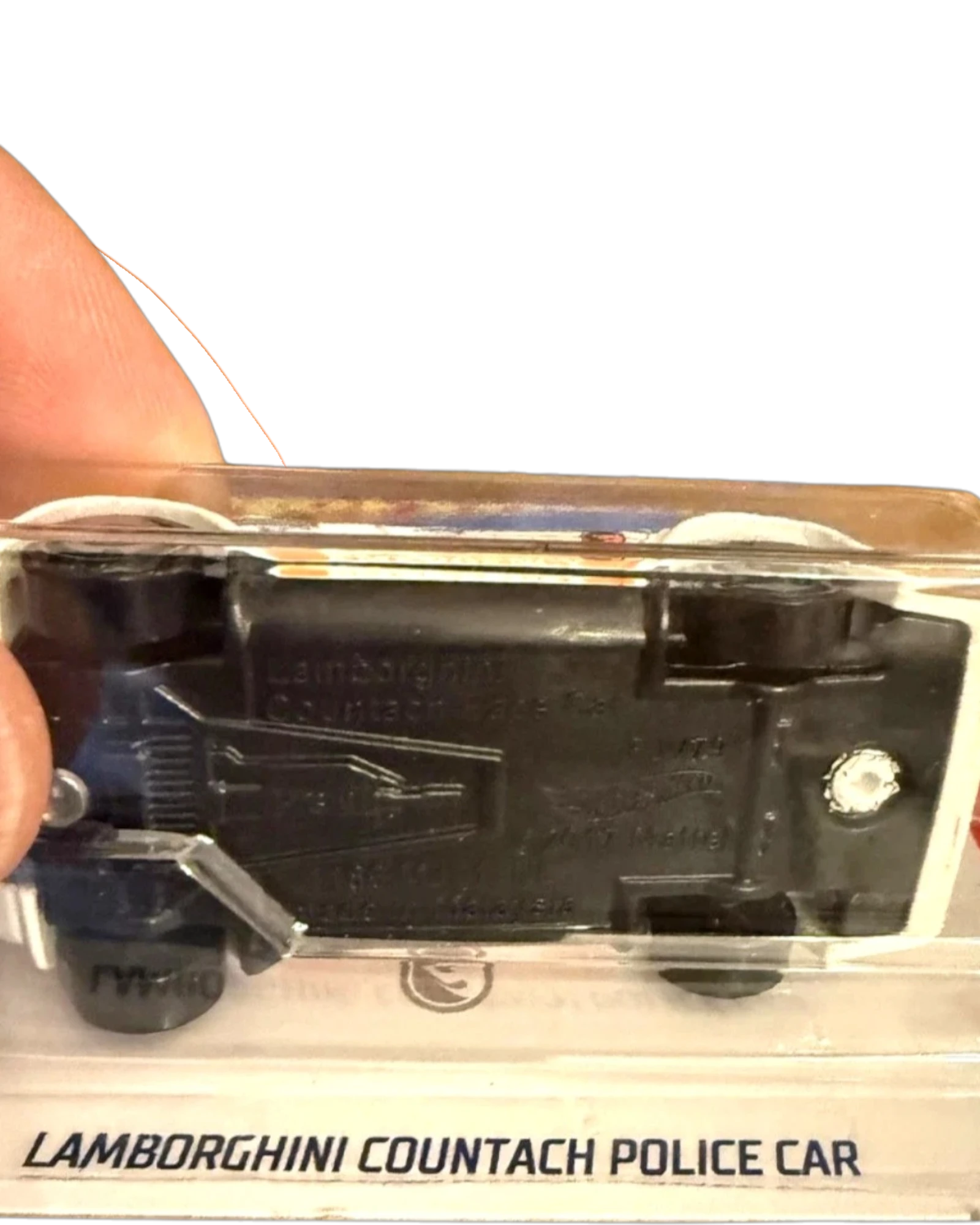 More Than Diecast Hot Wheels Lamborghini Countach Police Car Treasure Hunt 1:64 scale die-cast model base view