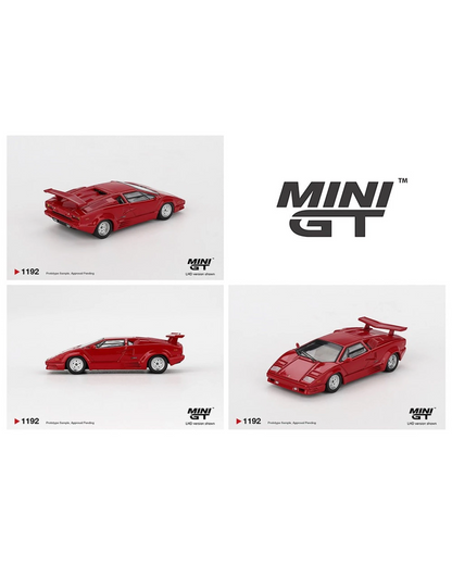 More Than Diecast Mini GT Lamborghini Countach 25th Anniversary 1:64 scale die-cast model car in red