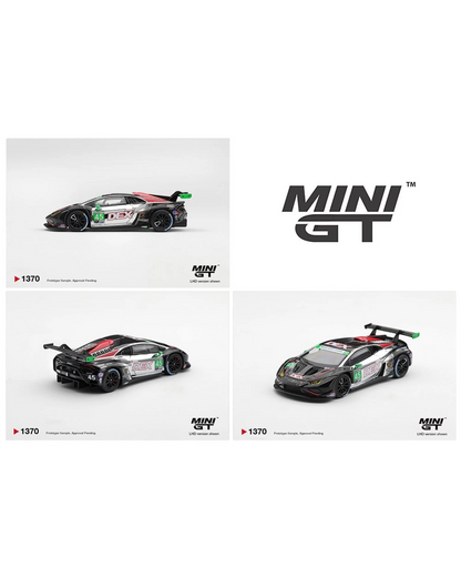 More Than Diecast Mini GT Lamborghini Huracan GT3 EVO2 #45 race car die-cast model in 1:64 scale