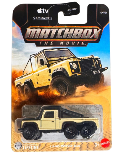More Than Diecast Matchbox The Movie 1:64 scale yellow Land Rover 6x6 die-cast truck in original blister packaging