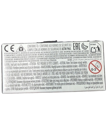 More Than Diecast Matchbox The Movie Land Rover 6x6 packaging back showing safety warnings and compliance information