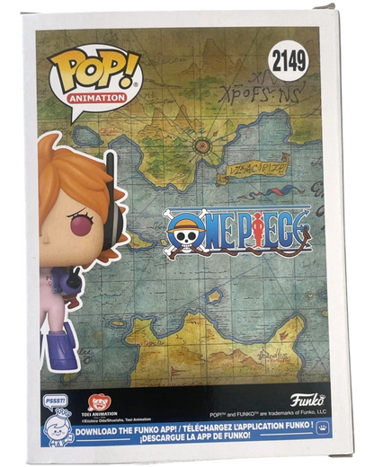 More Than Diecast Lilith One Piece Funko Pop vinyl figure box back with map background and One Piece logo
