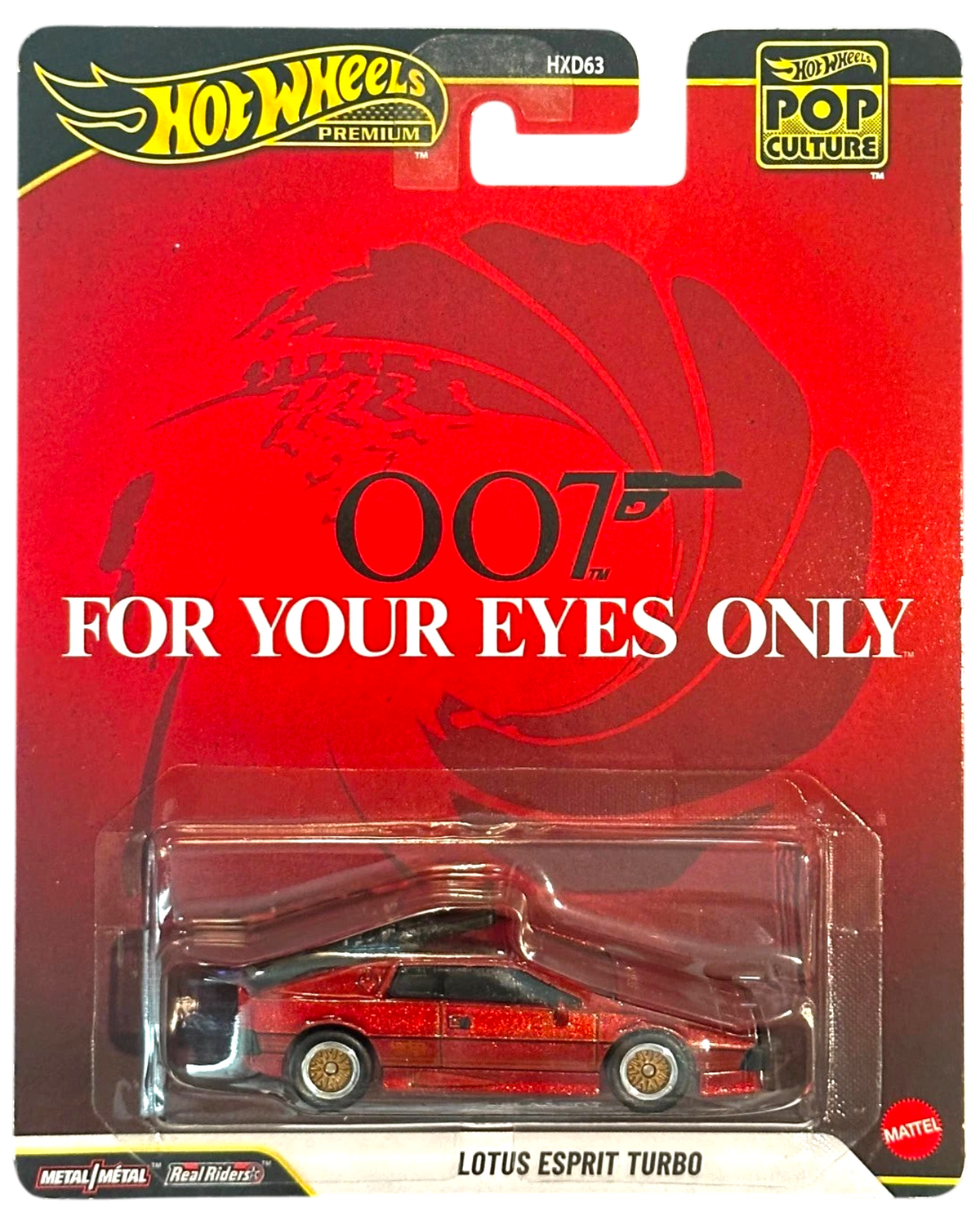More Than Diecast Hot Wheels Premium Lotus Esprit Turbo 007 For Your Eyes Only collector car in blister packaging