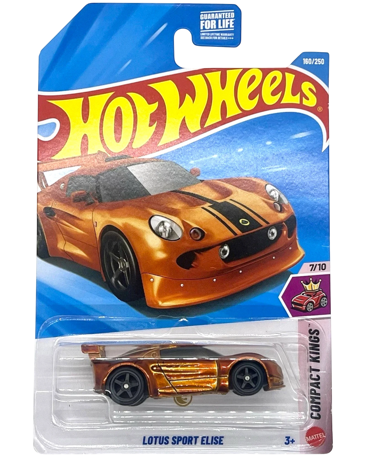 More Than Diecast Hot Wheels Super Treasure Hunt Lotus Sport Elise in metallic orange with Real Riders rubber tires.