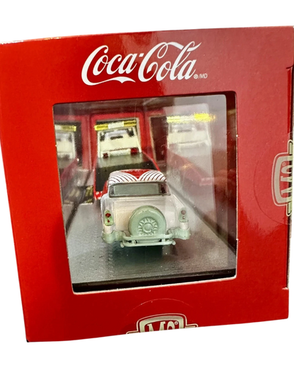 More Than Diecast M2 Machines Coca-Cola 1956 Chevy Bel Air chase car in mint green inside red display box