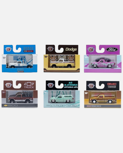 More Than Diecast M2 Machines 1:64 scale truck collection featuring six detailed die-cast models in original boxes.