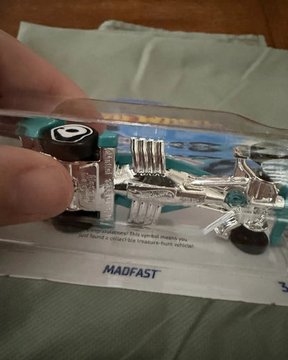 More Than Diecast Hot Wheels Treasure Hunt Mad Fast 1:64 die-cast car in protective packaging, bottom view