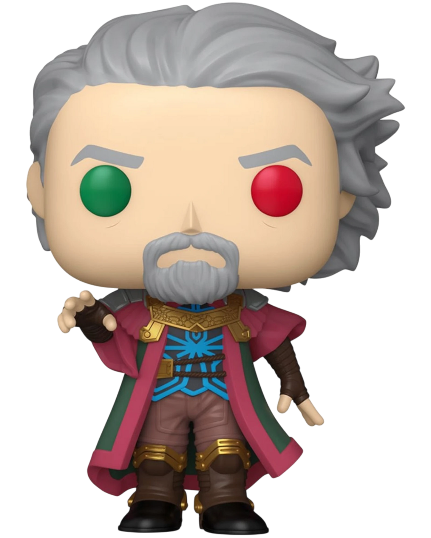 More Than Diecast Magic: The Gathering Urza Funko Pop! Vinyl Figure #1111, a stylized character with grey hair, a beard, and mismatched eyes (one green, one red). He wears a maroon and green robe over brown pants and gold boots.