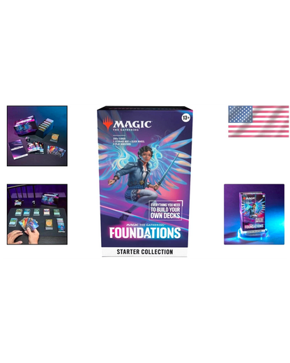 More Than Diecast Magic: The Gathering Foundations Starter Collection box set with 387 cards and play boosters.