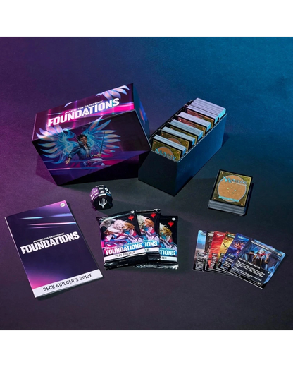 More Than Diecast Magic: The Gathering Foundations starter collection box with cards, boosters, and deck builder guide
