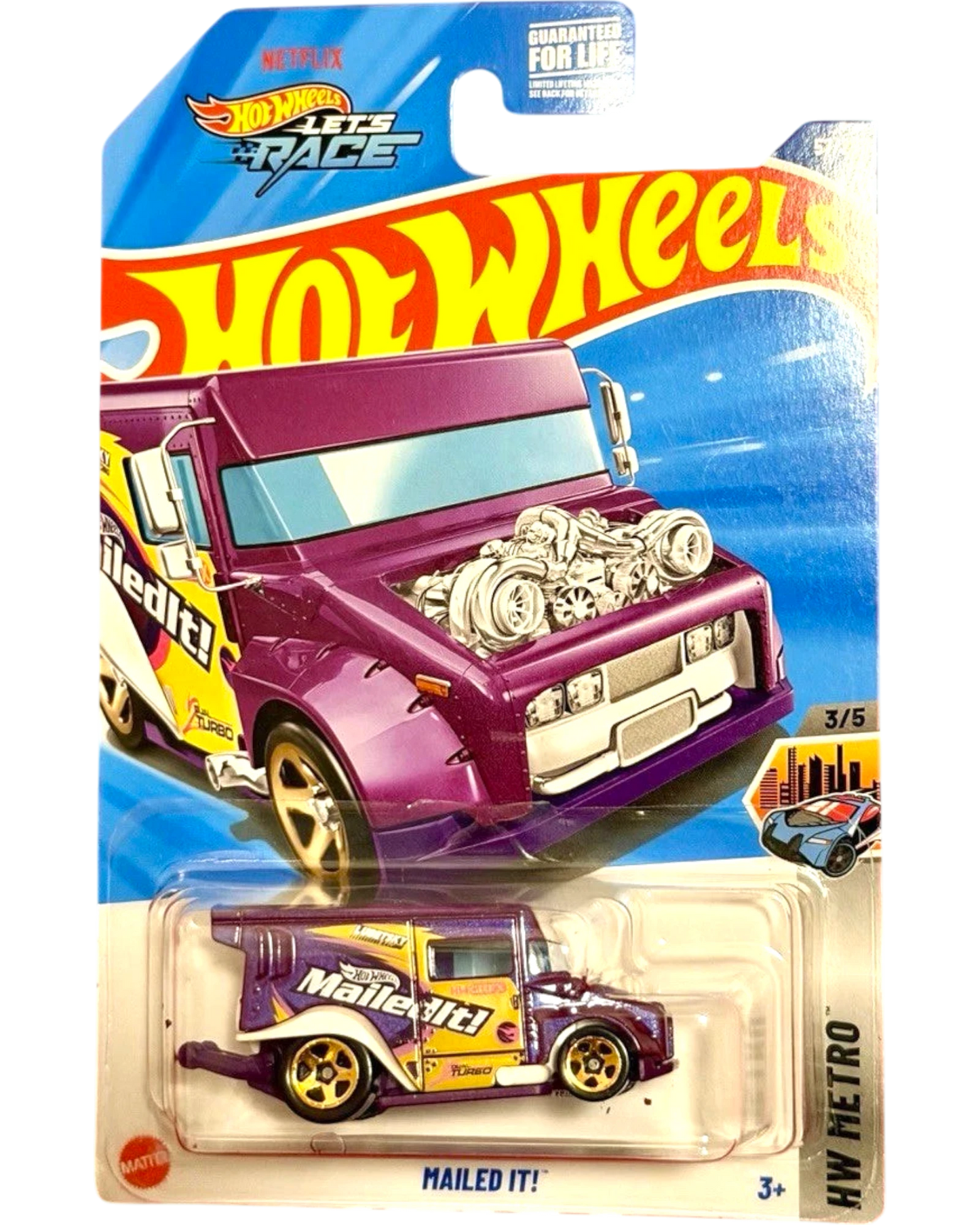 More Than Diecast Hot Wheels Mailed It Treasure Hunt purple mail truck die-cast car in original packaging