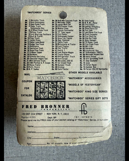 More Than Diecast vintage Matchbox 1-75 series collector catalog back cover with model list and mail-in coupon