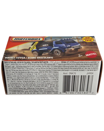 More Than Diecast Matchbox Bucket Tipper construction dump truck in 1:64 scale die-cast packaging