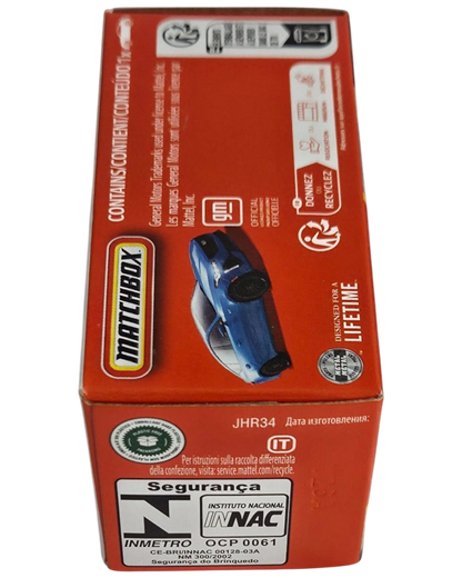 More Than Diecast Matchbox 2021 Cadillac CT5-V blue die-cast car packaging box showing vehicle illustration