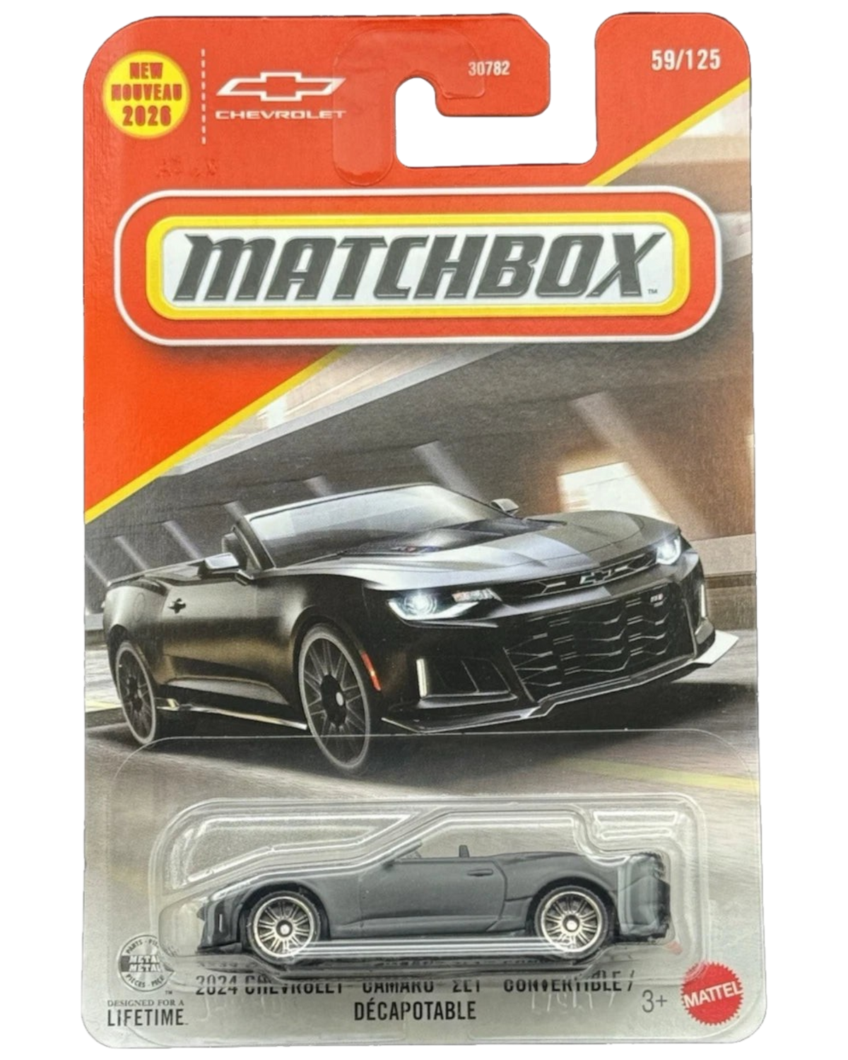 More Than Diecast Matchbox 2026 MBX Team Chevrolet 2024 Camaro ZL1 Convertible die-cast car in original packaging