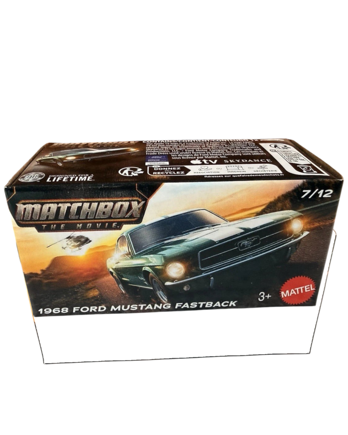 More Than Diecast Matchbox The Movie 1968 Ford Mustang Fastback green die-cast car in original packaging