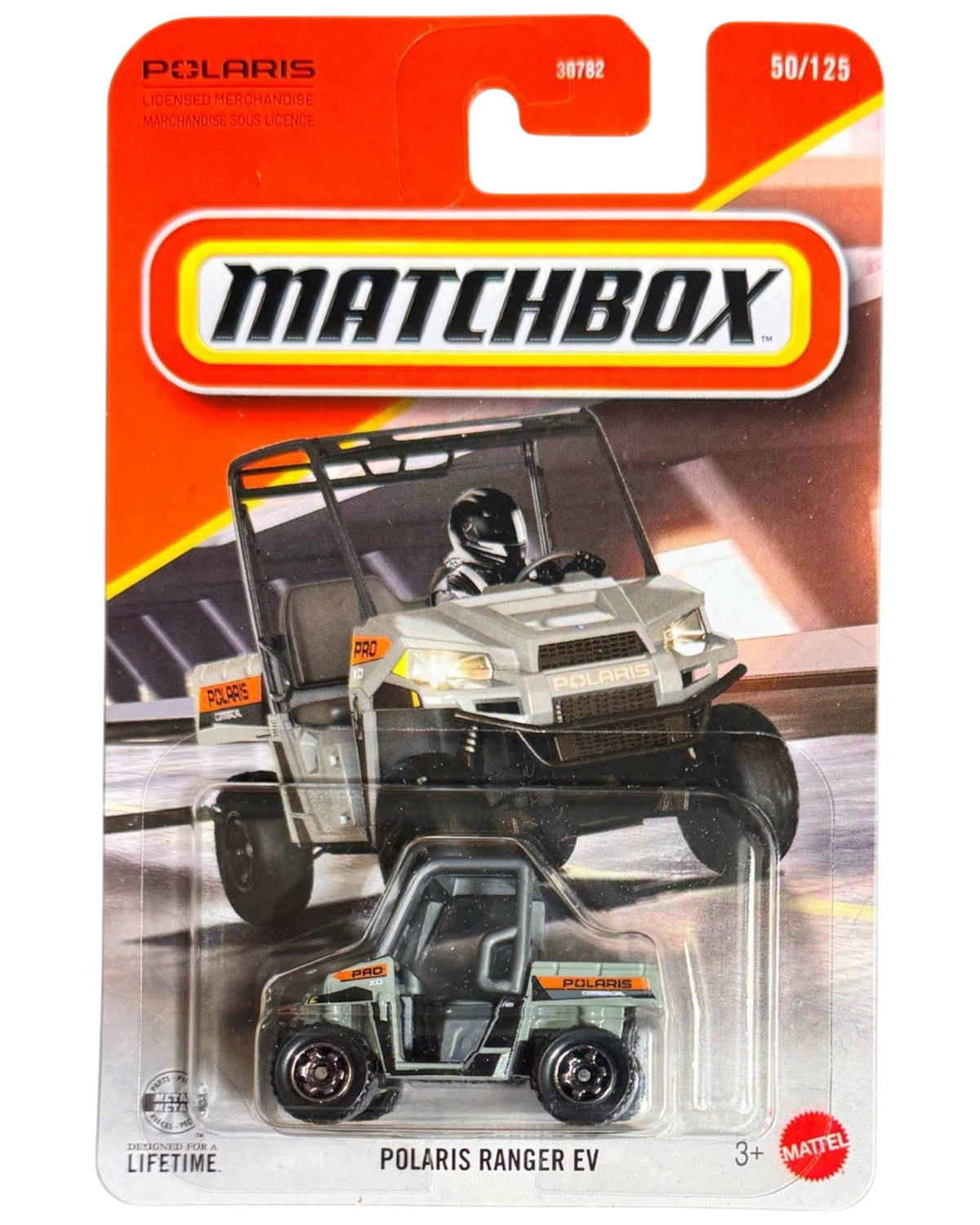 More Than Diecast Matchbox 1:64 scale white Polaris Ranger EV UTV toy vehicle in original blister card packaging