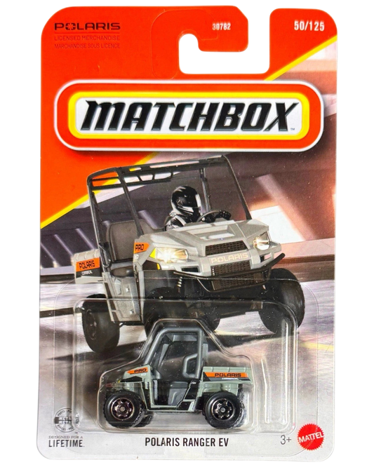 More Than Diecast Matchbox 1:64 scale white Polaris Ranger EV UTV toy vehicle in original blister card packaging