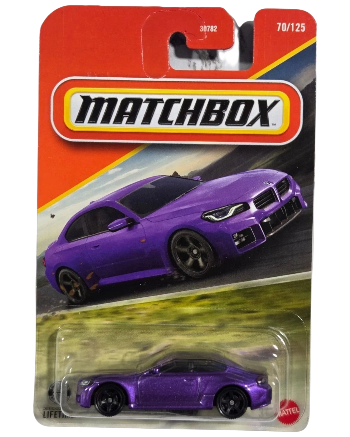 More Than Diecast Matchbox purple BMW M2 die-cast car in original blister packaging