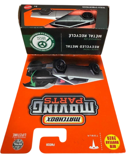More Than Diecast Matchbox 2025 Tesla Cybertruck 1:64 scale die-cast toy car with functional opening tailgate feature